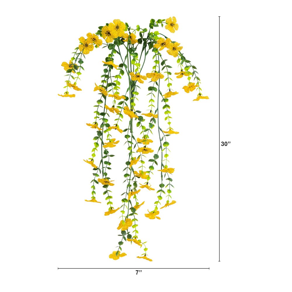 30in. UV Resistant Artificial Daisy Hanging Plant (Indoor/Outdoor) - Set of 6. Picture 2