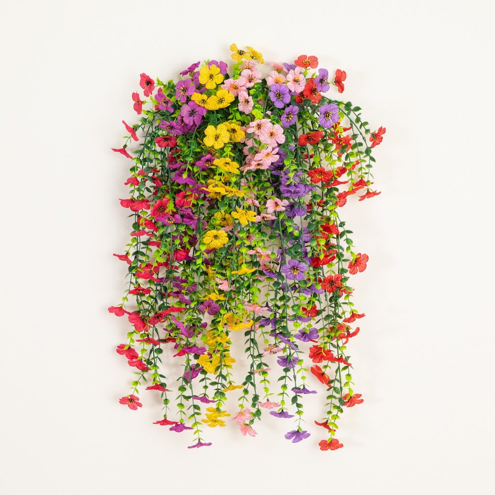 30in. UV Resistant Artificial Daisy Hanging Plant (Indoor/Outdoor) - Set of 6. Picture 3