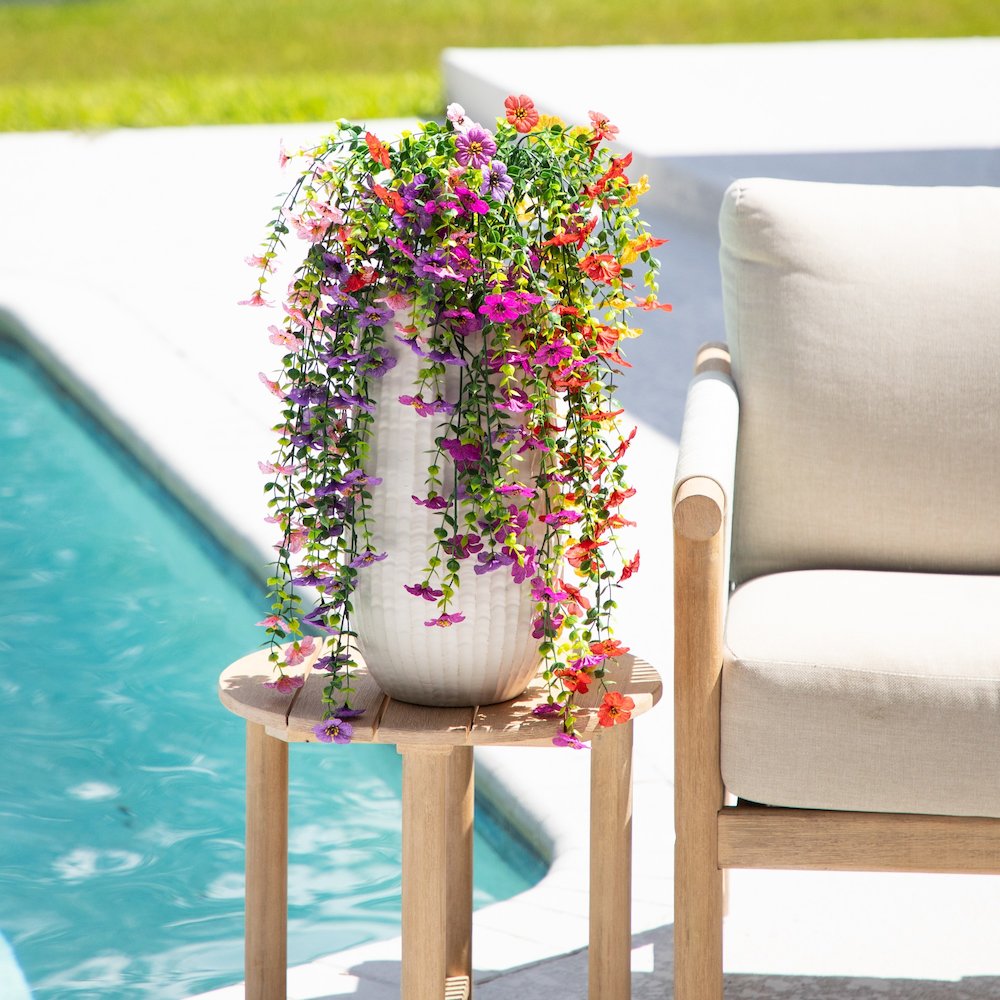 30in. UV Resistant Artificial Daisy Hanging Plant (Indoor/Outdoor) - Set of 6. Picture 6
