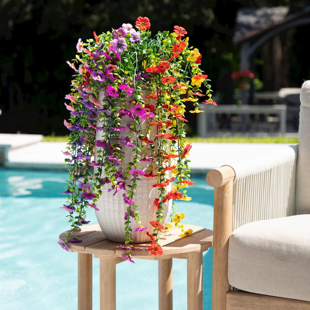30in. UV Resistant Artificial Daisy Hanging Plant (Indoor/Outdoor) - Set of 6. Picture 7
