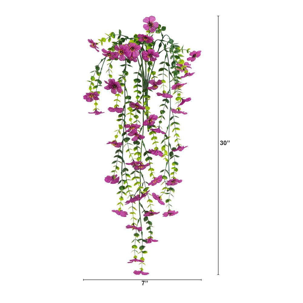 30in. UV Resistant Artificial Daisy Hanging Plant (Indoor/Outdoor) - Set of 6. Picture 2