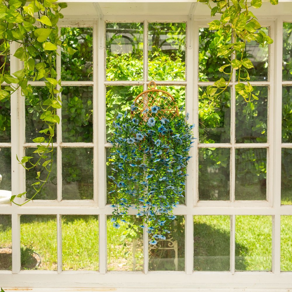 30in. UV Resistant Artificial Daisy Hanging Plant (Indoor/Outdoor) - Set of 6. Picture 7