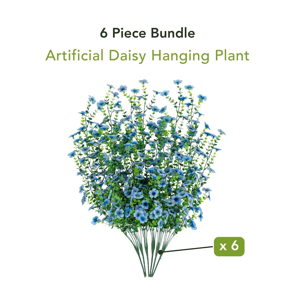 30in. UV Resistant Artificial Daisy Hanging Plant (Indoor/Outdoor) - Set of 6. Picture 9