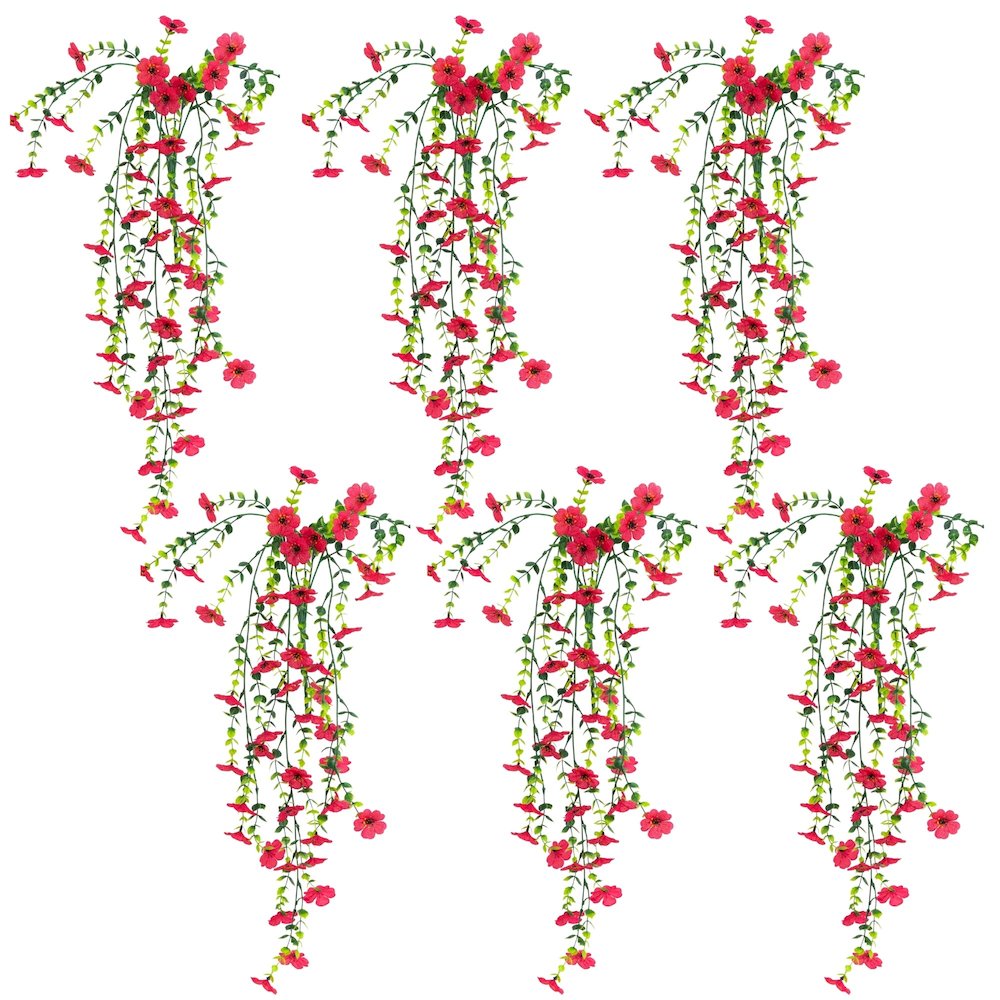 30in. UV Resistant Artificial Daisy Hanging Plant (Indoor/Outdoor) - Set of 6. Picture 1