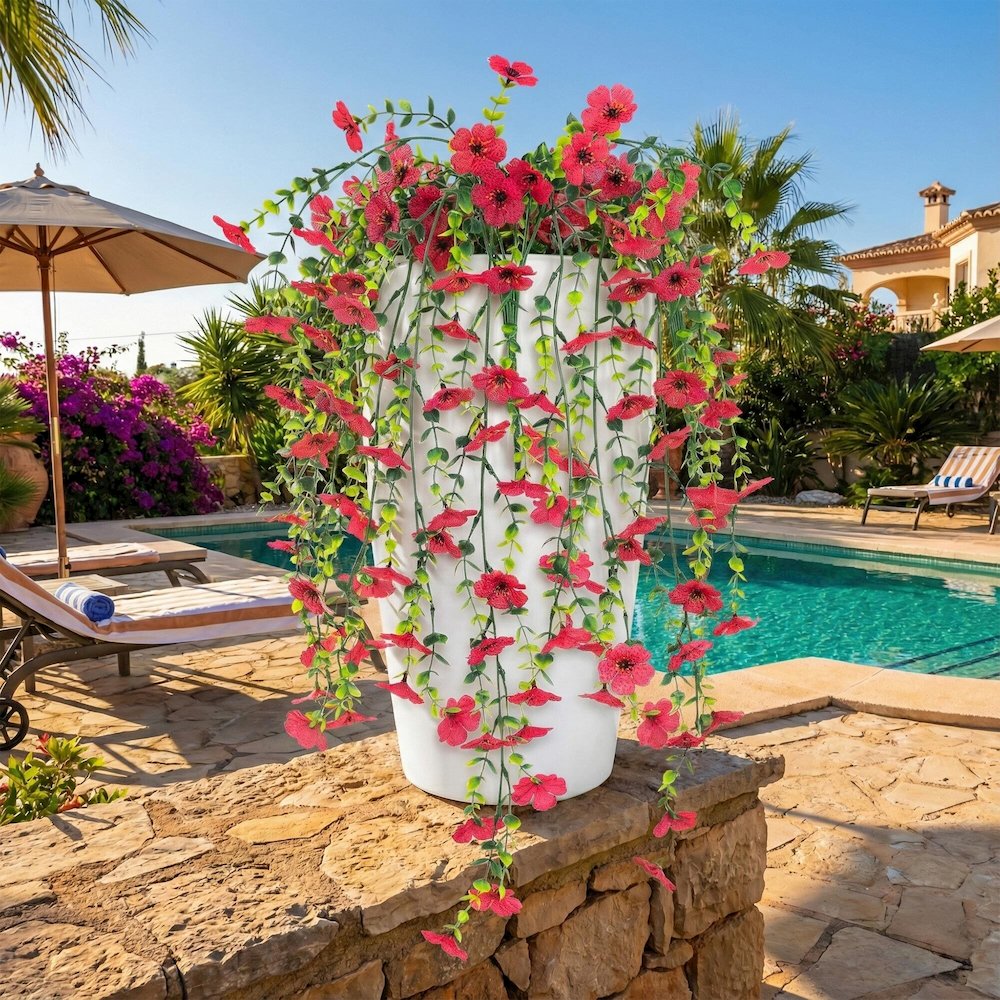 30in. UV Resistant Artificial Daisy Hanging Plant (Indoor/Outdoor) - Set of 6. Picture 6