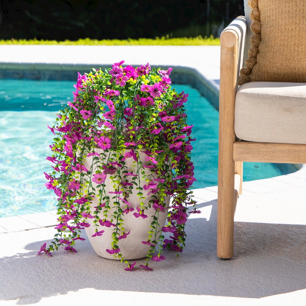 30in. UV Resistant Artificial Daisy Hanging Plant (Indoor/Outdoor) - Set of 6. Picture 6