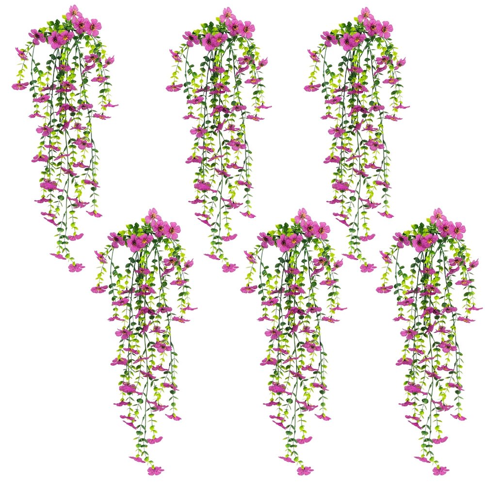 30in. UV Resistant Artificial Daisy Hanging Plant (Indoor/Outdoor) - Set of 6. Picture 1