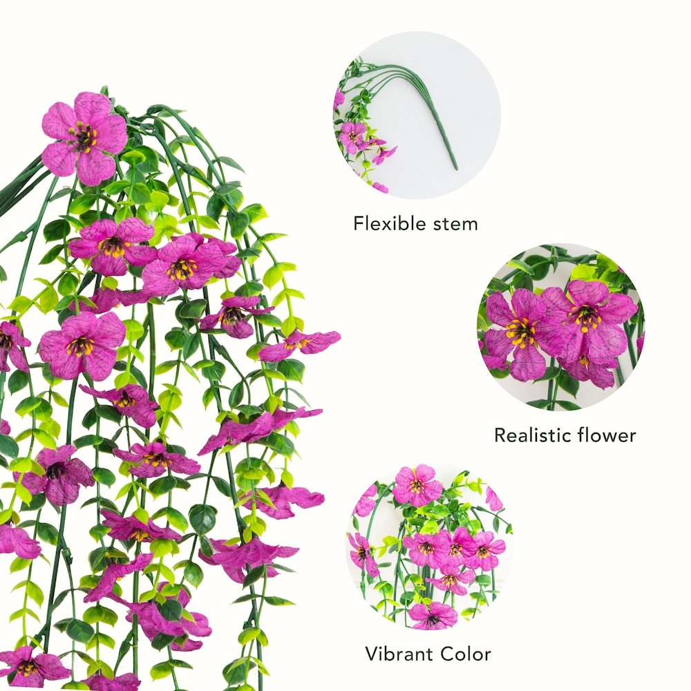 30in. UV Resistant Artificial Daisy Hanging Plant (Indoor/Outdoor) - Set of 6. Picture 8