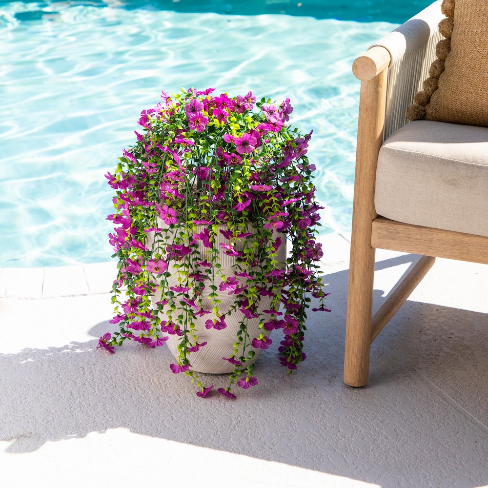 30in. UV Resistant Artificial Daisy Hanging Plant (Indoor/Outdoor) - Set of 6. Picture 7