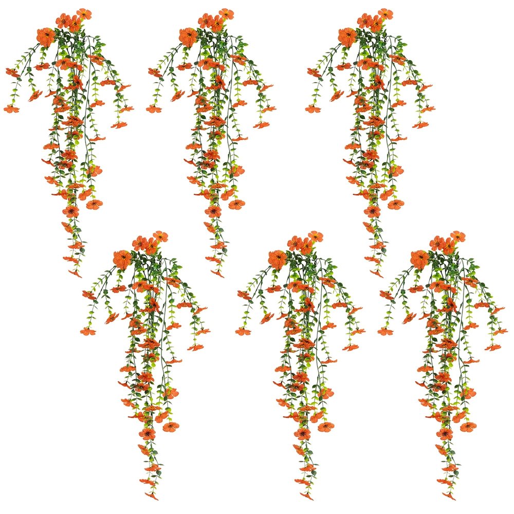 30in. UV Resistant Artificial Daisy Hanging Plant (Indoor/Outdoor) - Set of 6. Picture 1