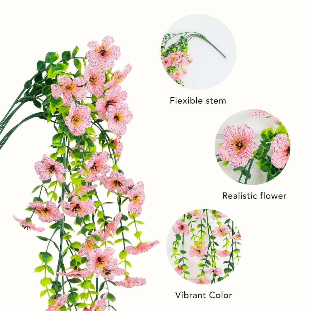 30in. UV Resistant Artificial Daisy Hanging Plant (Indoor/Outdoor) - Set of 6. Picture 10