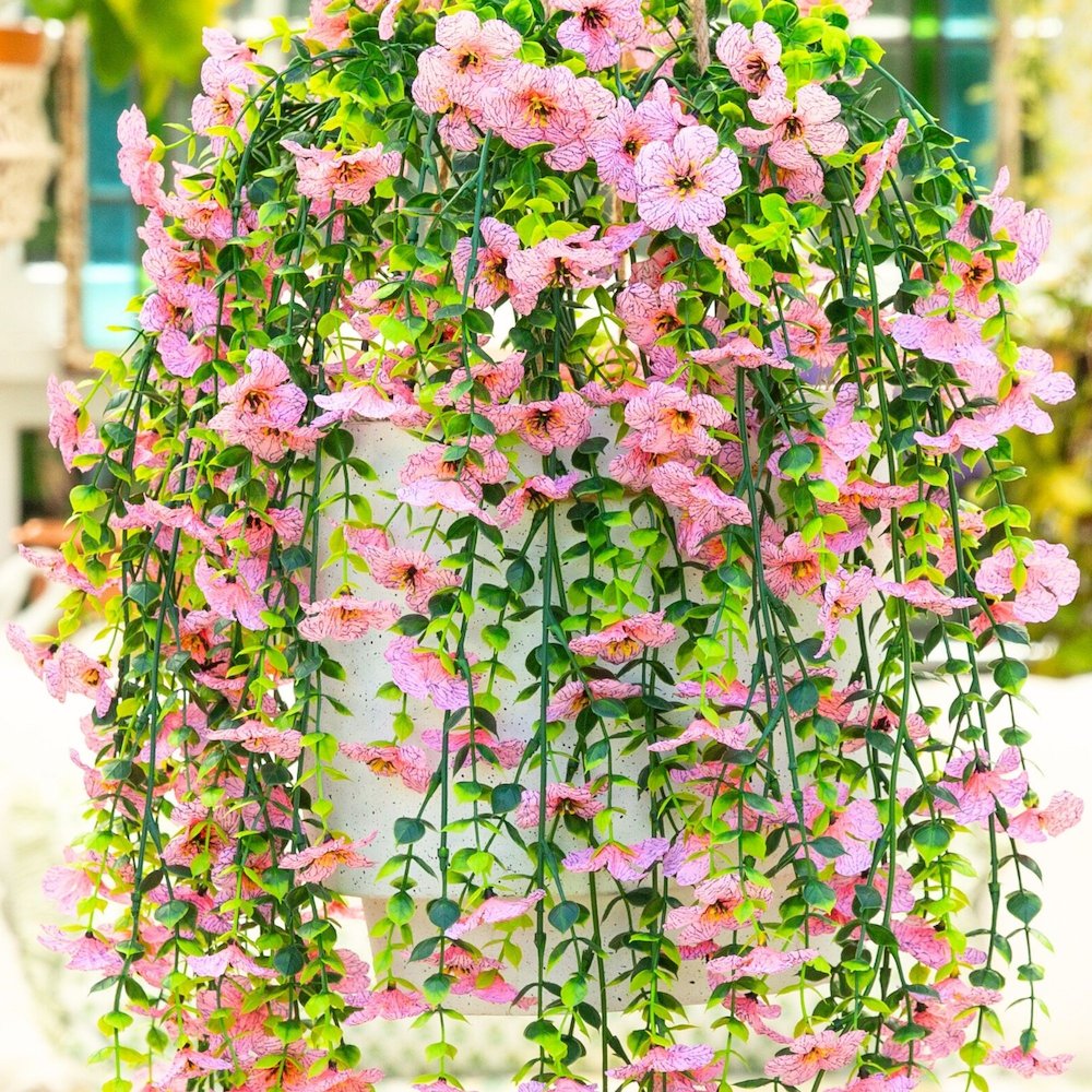 30in. UV Resistant Artificial Daisy Hanging Plant (Indoor/Outdoor) - Set of 6. Picture 8
