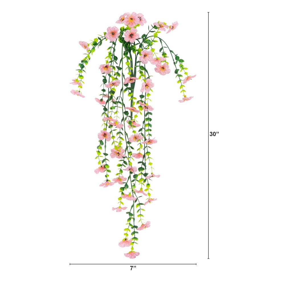 30in. UV Resistant Artificial Daisy Hanging Plant (Indoor/Outdoor) - Set of 6. Picture 2