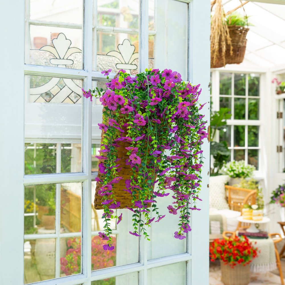 30in. UV Resistant Artificial Daisy Hanging Plant (Indoor/Outdoor) - Set of 6. Picture 8