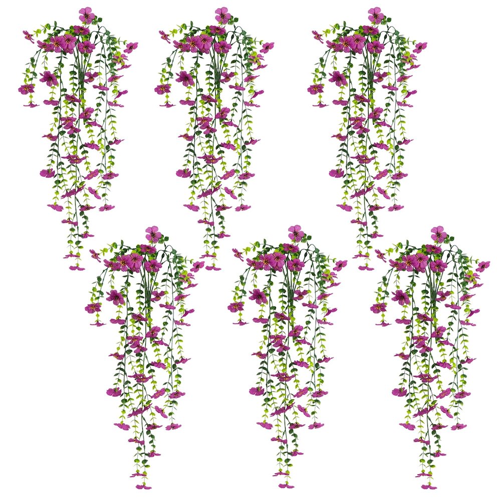 30in. UV Resistant Artificial Daisy Hanging Plant (Indoor/Outdoor) - Set of 6. Picture 1