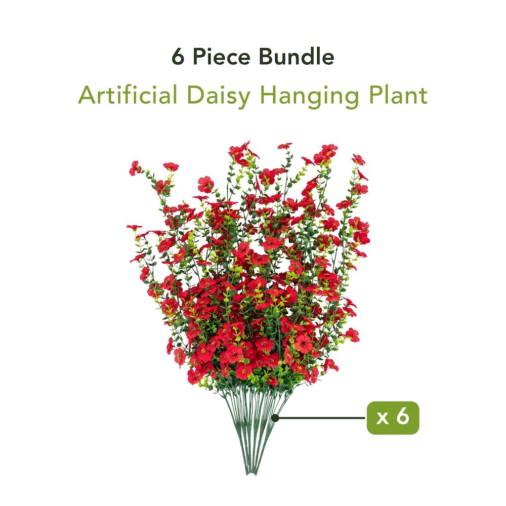 30in. UV Resistant Artificial Daisy Hanging Plant (Indoor/Outdoor) - Set of 6. Picture 8