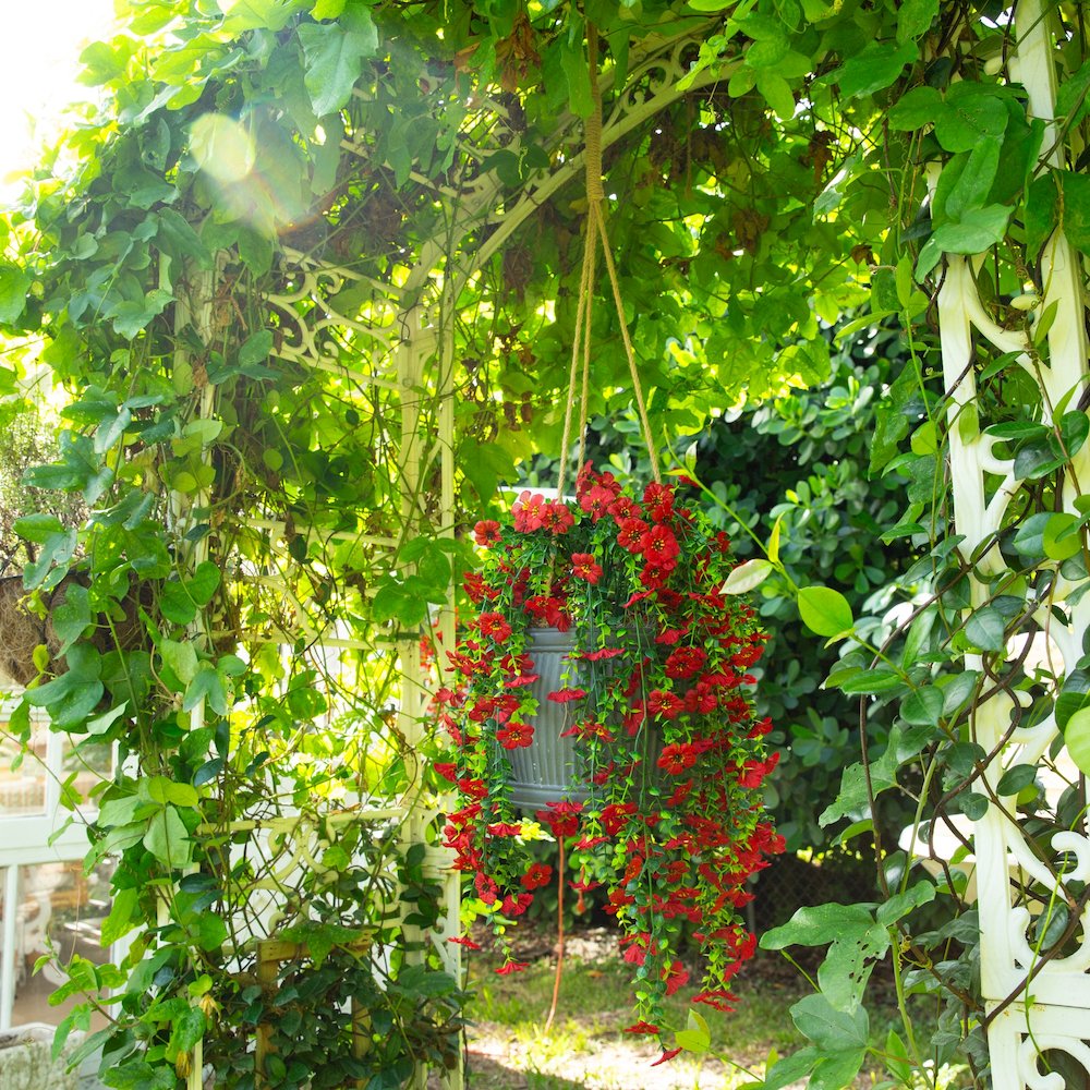30in. UV Resistant Artificial Daisy Hanging Plant (Indoor/Outdoor) - Set of 6. Picture 7