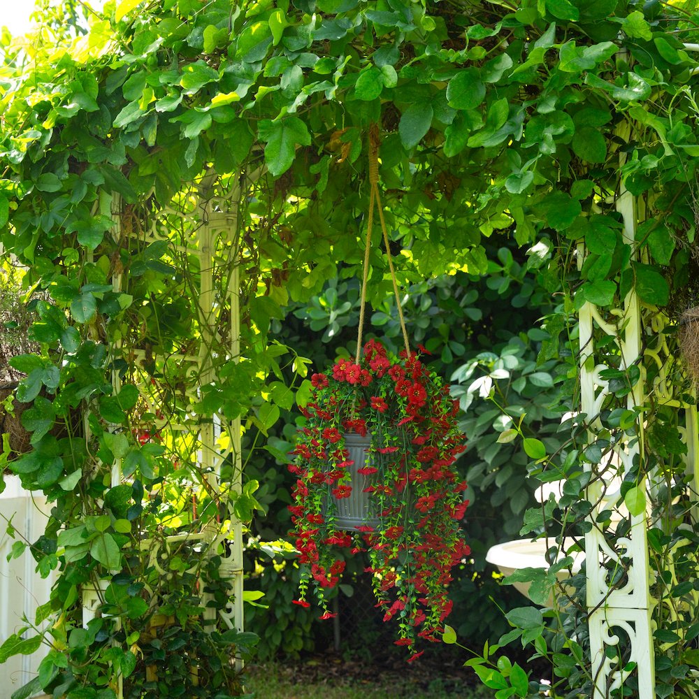 30in. UV Resistant Artificial Daisy Hanging Plant (Indoor/Outdoor) - Set of 6. Picture 6