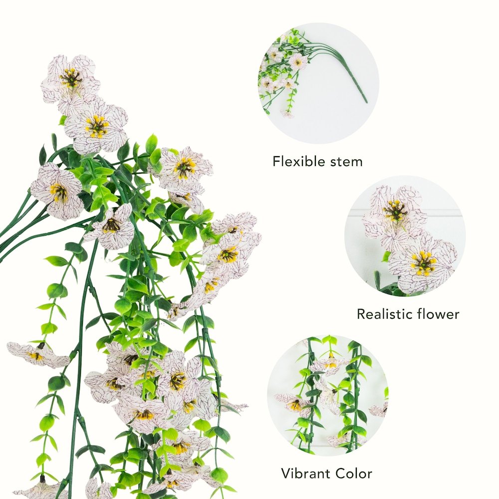 30in. UV Resistant Artificial Daisy Hanging Plant (Indoor/Outdoor) - Set of 6. Picture 9