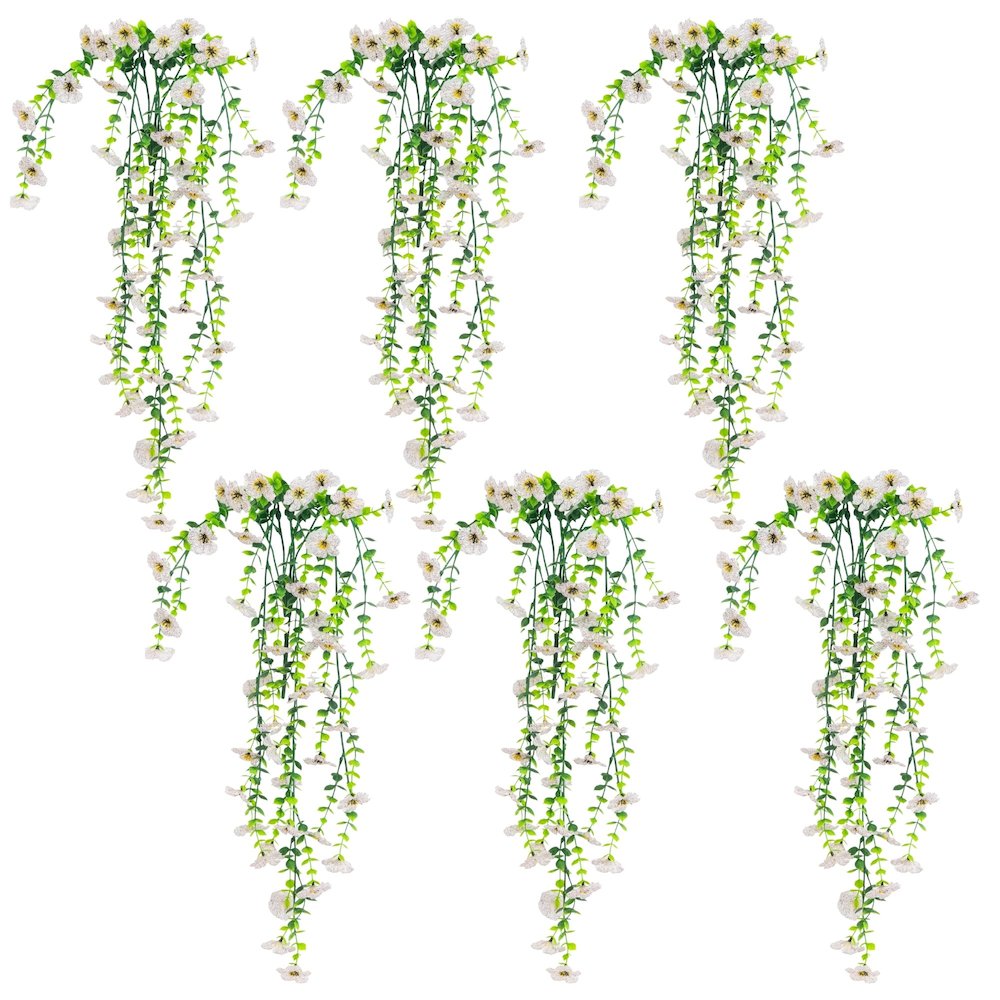 30in. UV Resistant Artificial Daisy Hanging Plant (Indoor/Outdoor) - Set of 6. Picture 1