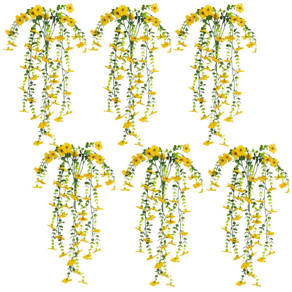 30in. UV Resistant Artificial Daisy Hanging Plant (Indoor/Outdoor) - Set of 6. Picture 1