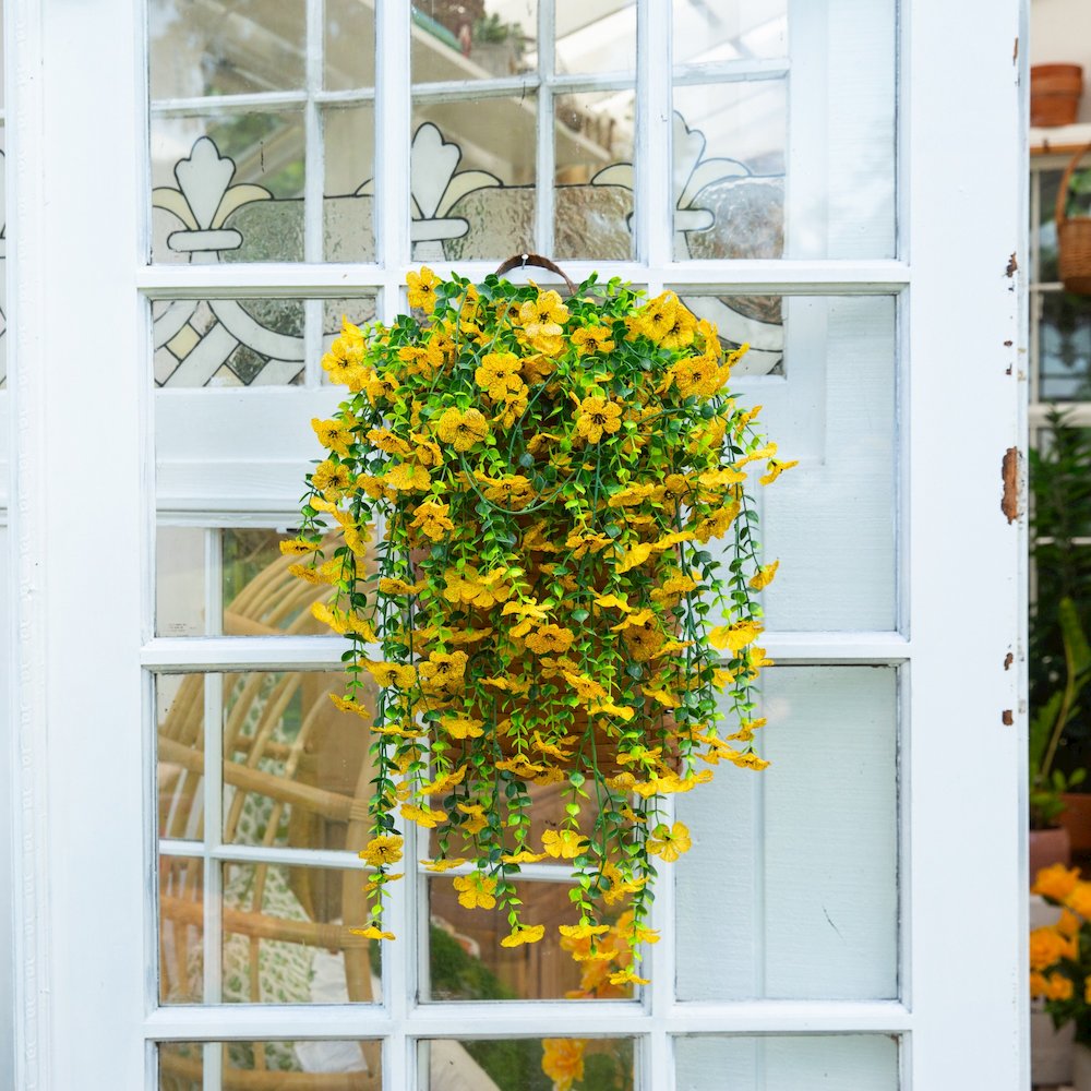 30in. UV Resistant Artificial Daisy Hanging Plant (Indoor/Outdoor) - Set of 6. Picture 6