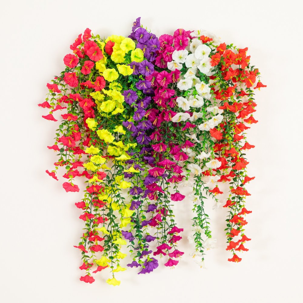 30in. UV Resistant Morning Glory Hanging Plant (Indoor/Outdoor) - Set of 6. Picture 3