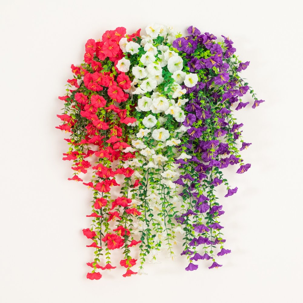 30in. UV Resistant Morning Glory Hanging Plant (Indoor/Outdoor) - Set of 6. Picture 3