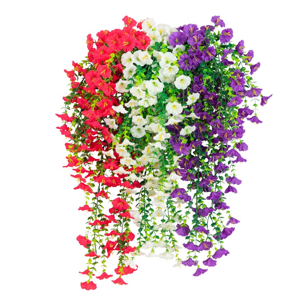 30in. UV Resistant Morning Glory Hanging Plant (Indoor/Outdoor) - Set of 6. Picture 5