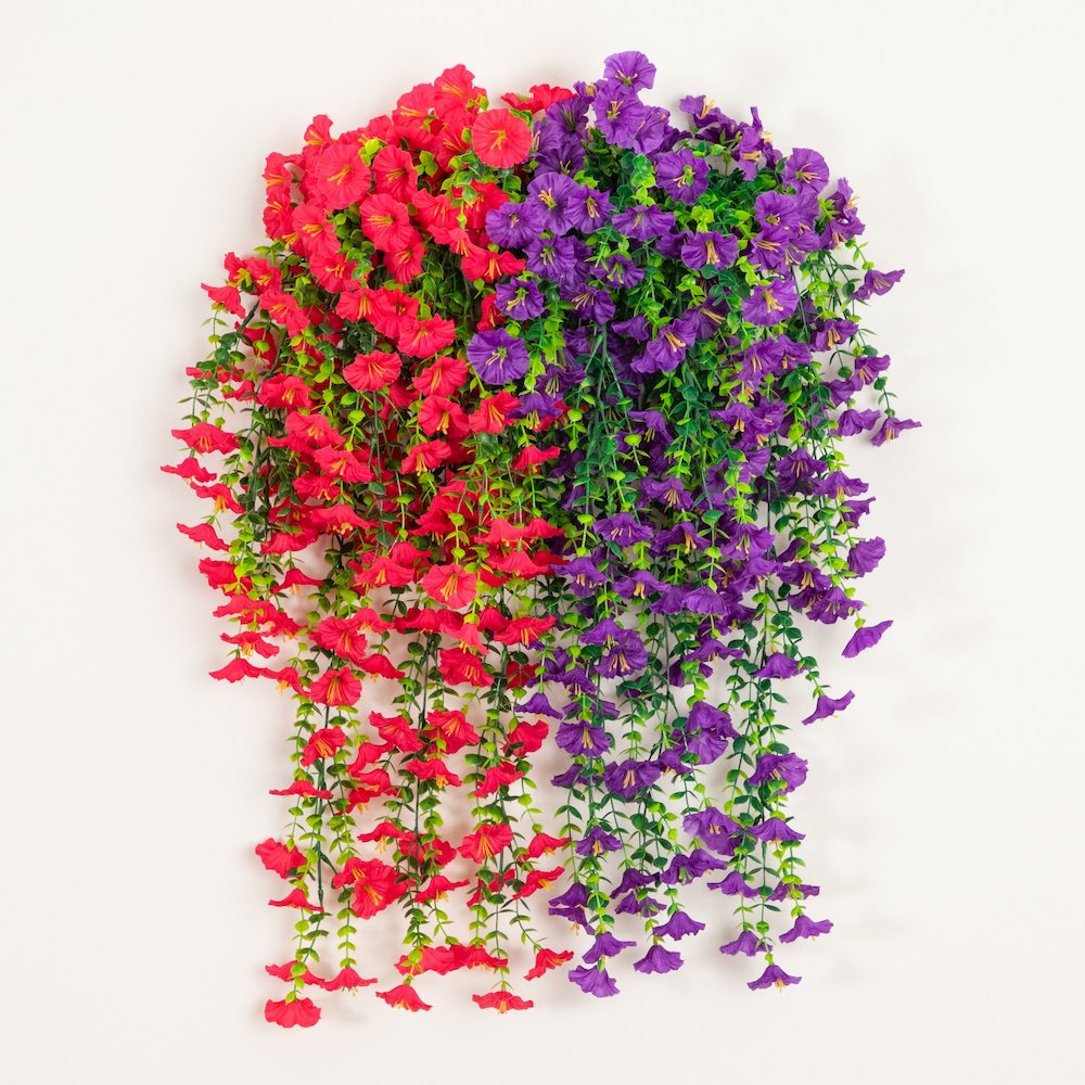 30in. UV Resistant Morning Glory Hanging Plant (Indoor/Outdoor) - Set of 6. Picture 3