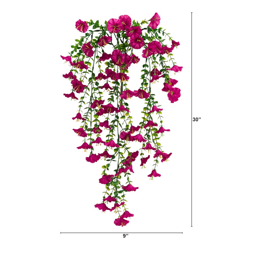 30in. UV Resistant Morning Glory Hanging Plant (Indoor/Outdoor) - Set of 6. Picture 2