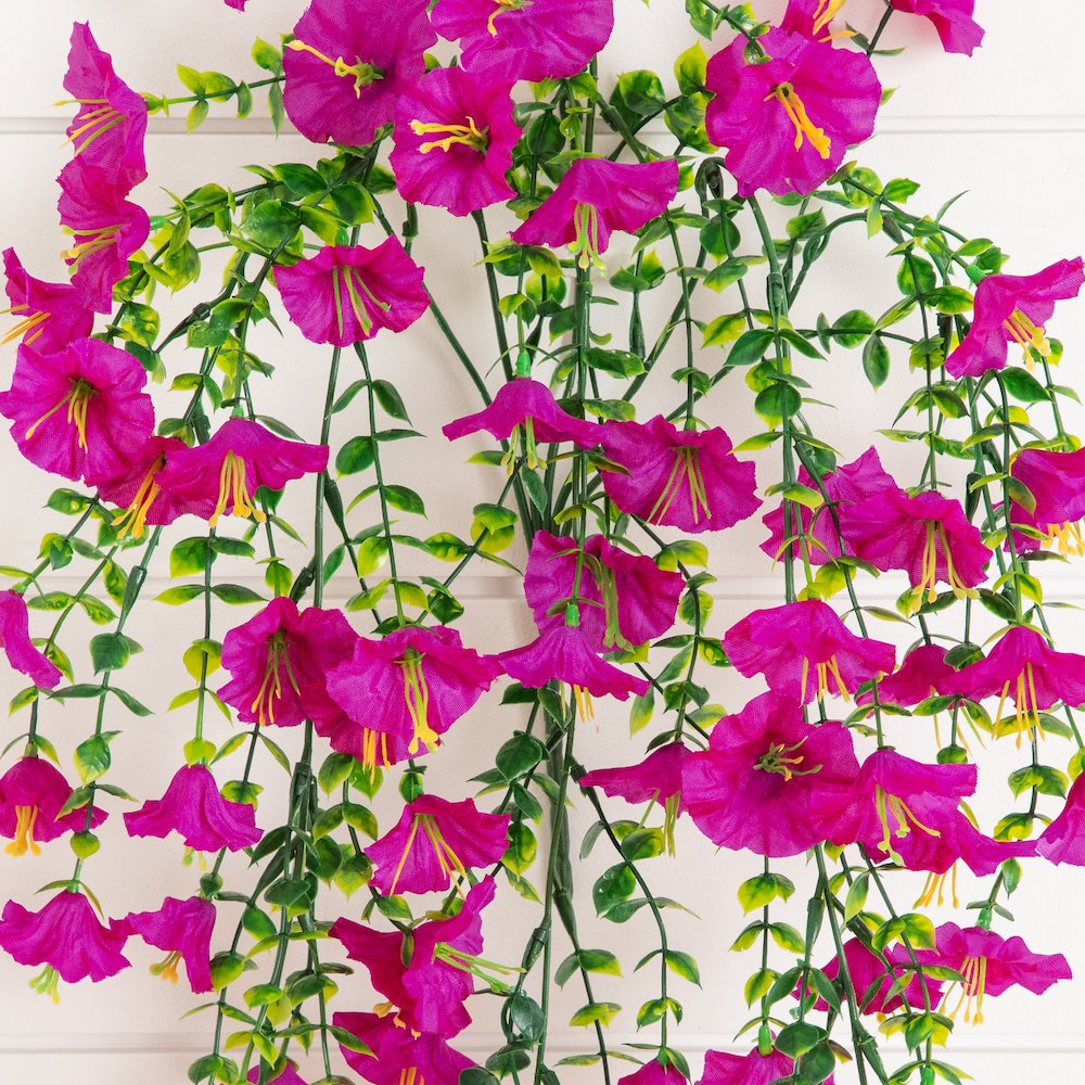 30in. UV Resistant Morning Glory Hanging Plant (Indoor/Outdoor) - Set of 6. Picture 4