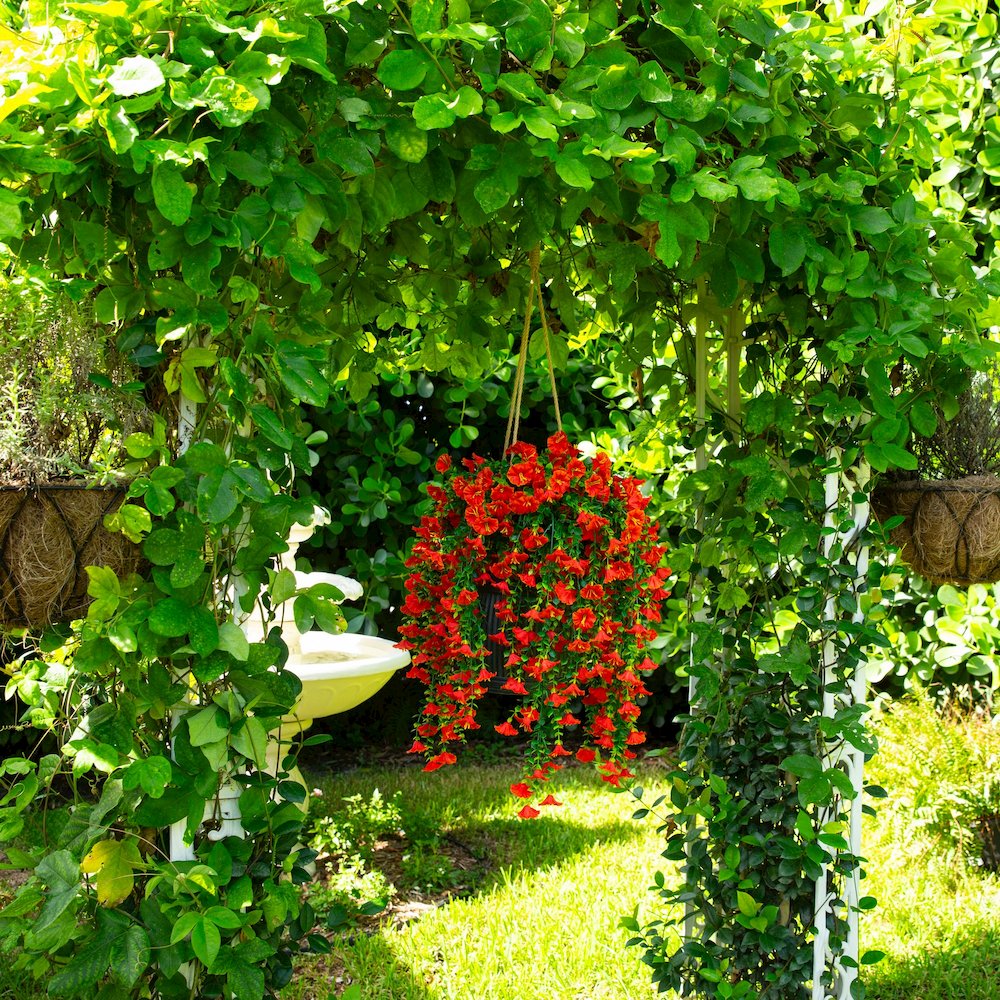 30in. UV Resistant Morning Glory Hanging Plant (Indoor/Outdoor) - Set of 6. Picture 8