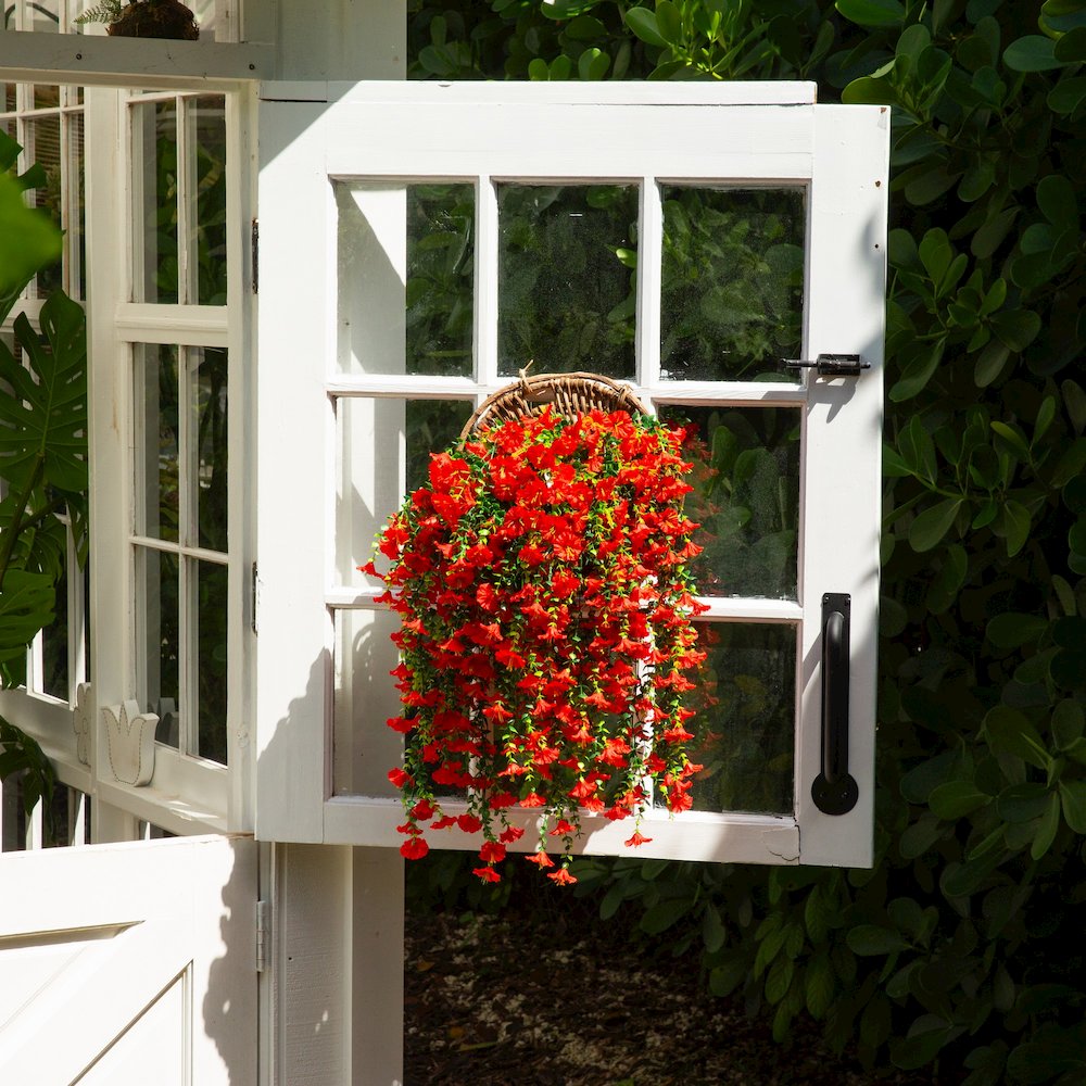 30in. UV Resistant Morning Glory Hanging Plant (Indoor/Outdoor) - Set of 6. Picture 8