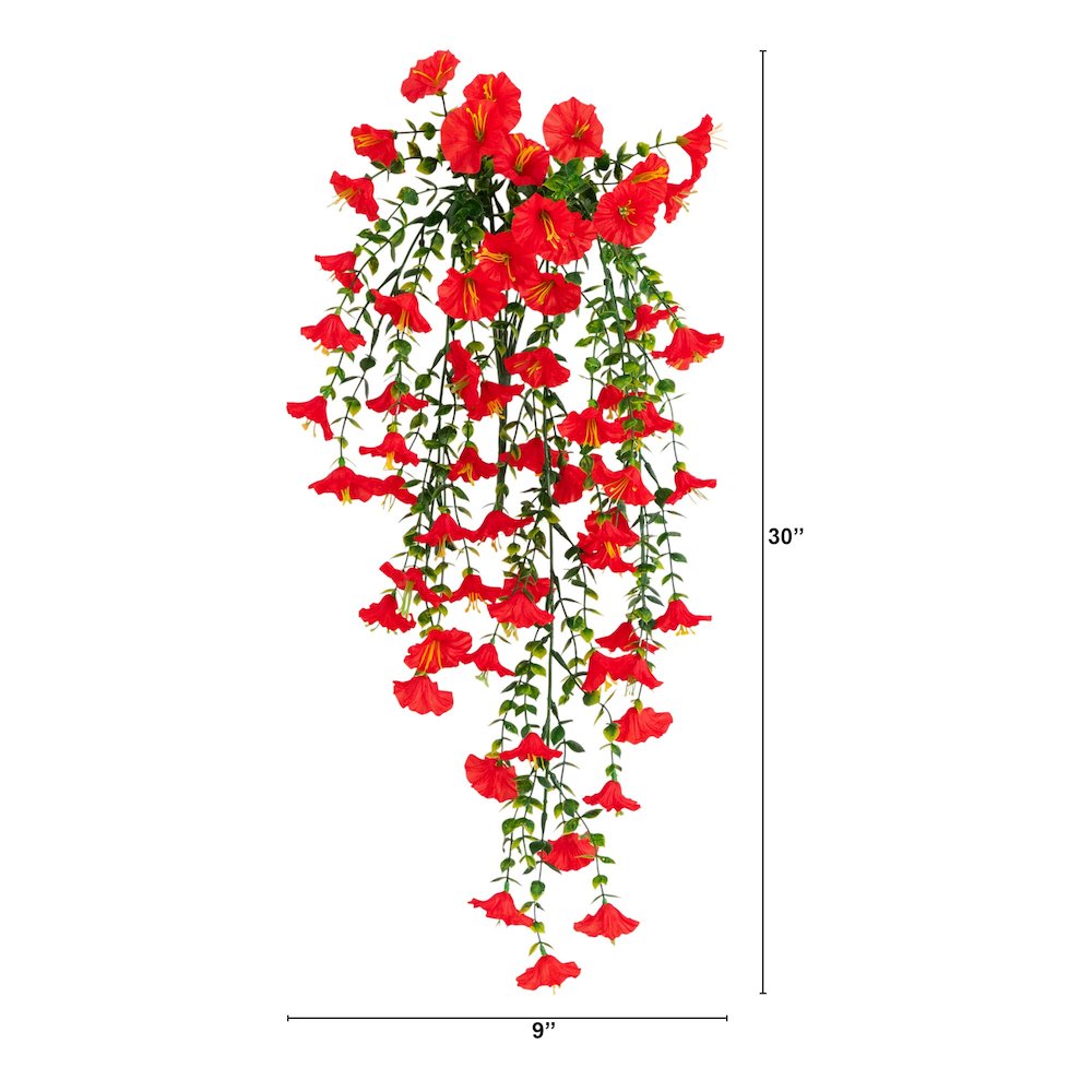 30in. UV Resistant Morning Glory Hanging Plant (Indoor/Outdoor) - Set of 6. Picture 2