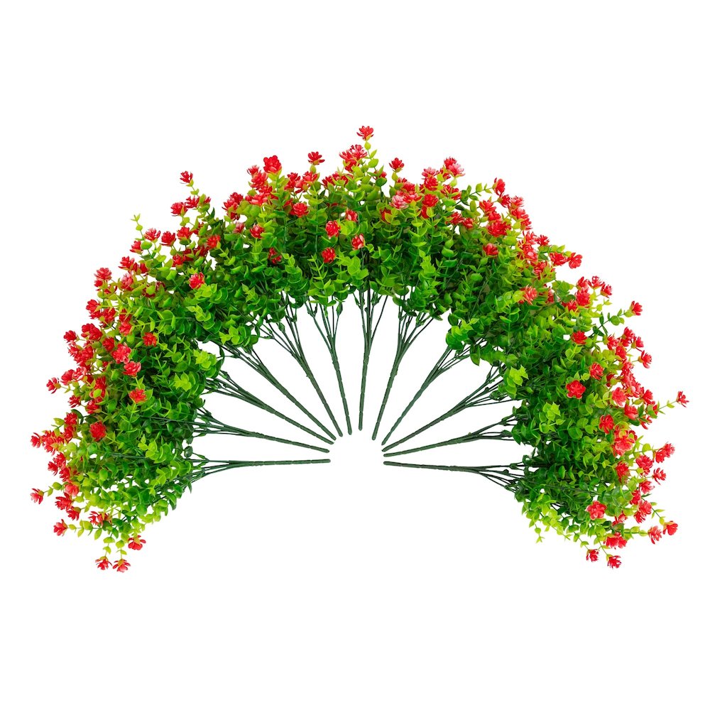 13in. UV Resistant Flowering Mini Rose Bush (Indoor/Outdoor) - Set of 12. Picture 1