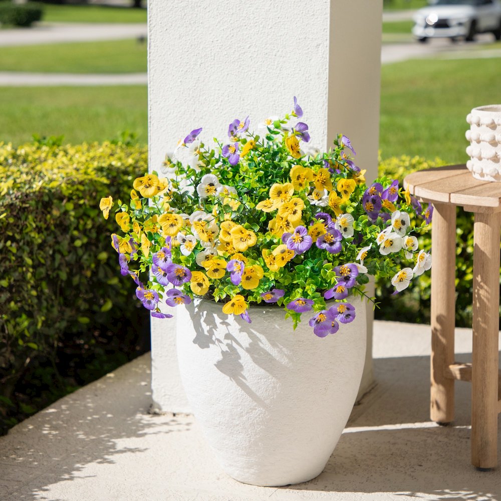 13in. UV Resistant Artificial Pansy Bush (Indoor/Outdoor) - Set of 12. Picture 7