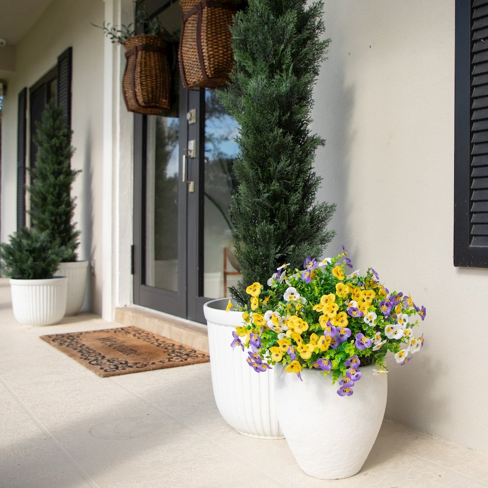 13in. UV Resistant Artificial Pansy Bush (Indoor/Outdoor) - Set of 12. Picture 8