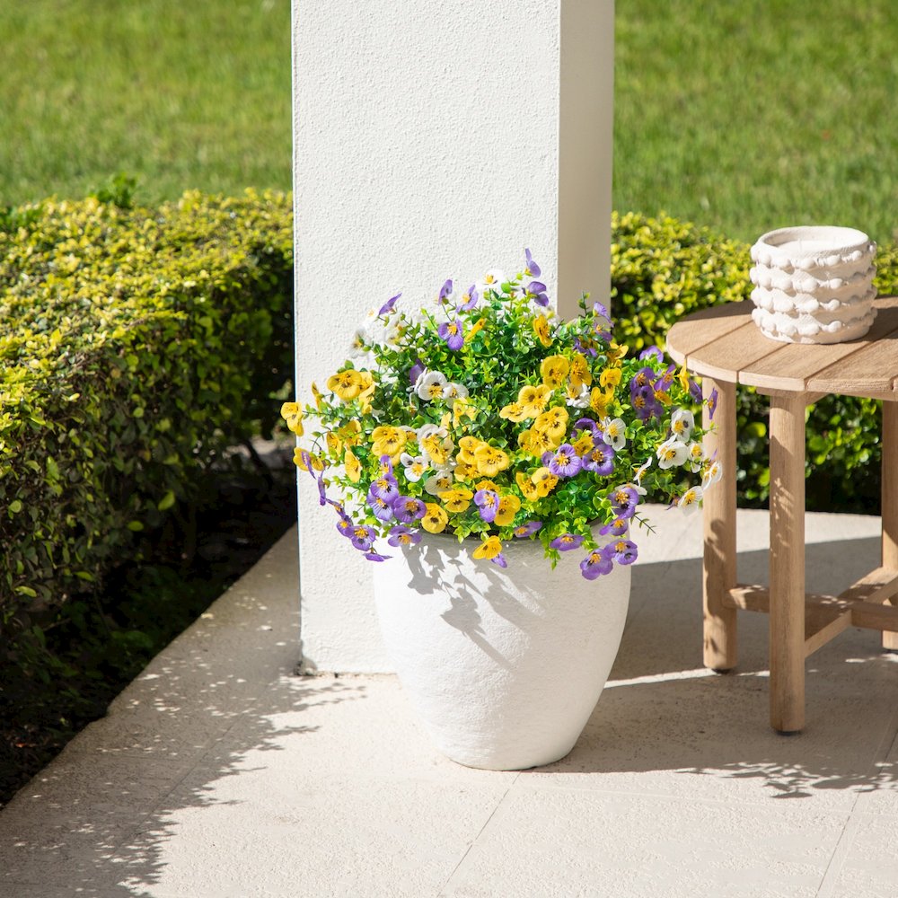 13in. UV Resistant Artificial Pansy Bush (Indoor/Outdoor) - Set of 12. Picture 6