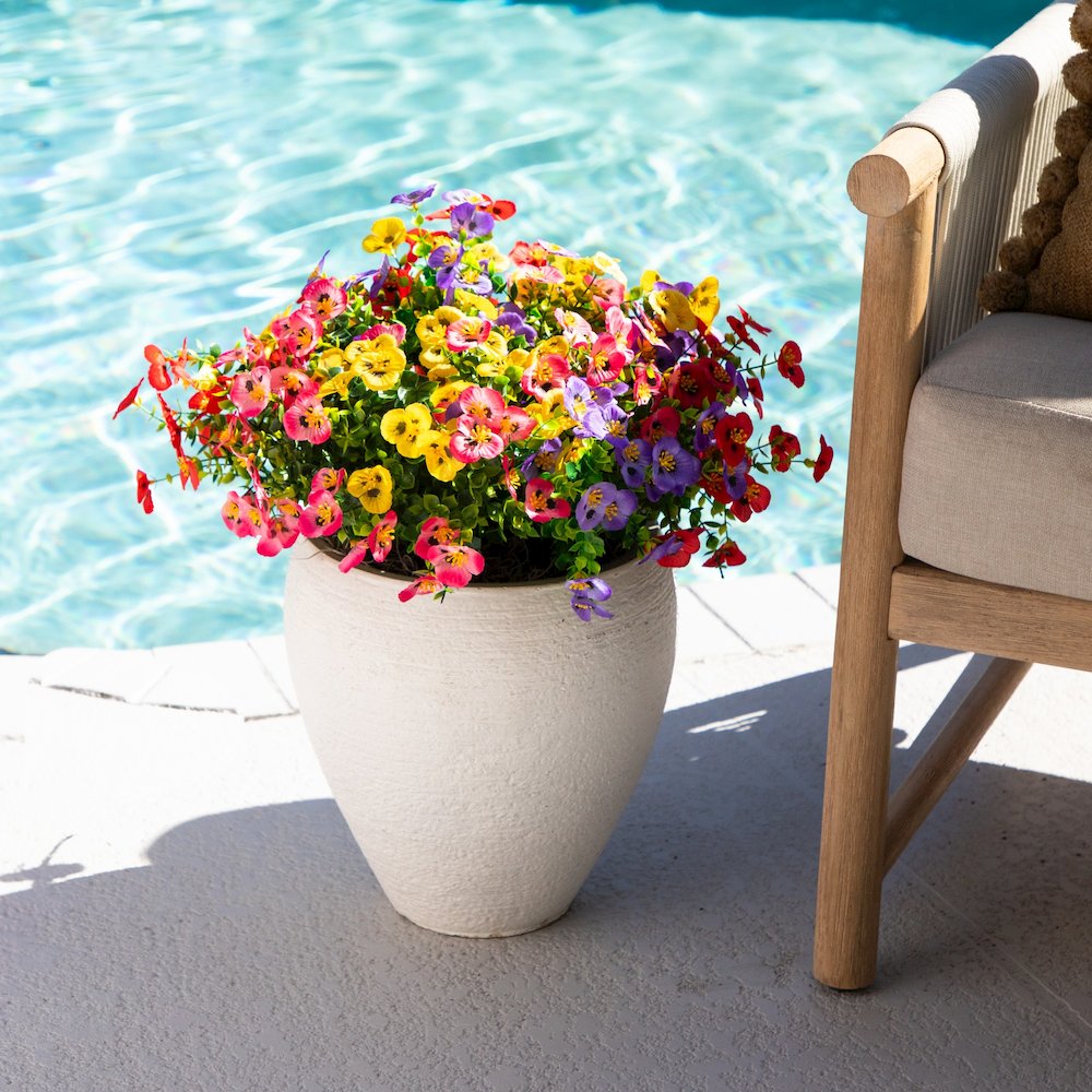 13in. UV Resistant Artificial Pansy Bush (Indoor/Outdoor) - Set of 12. Picture 7
