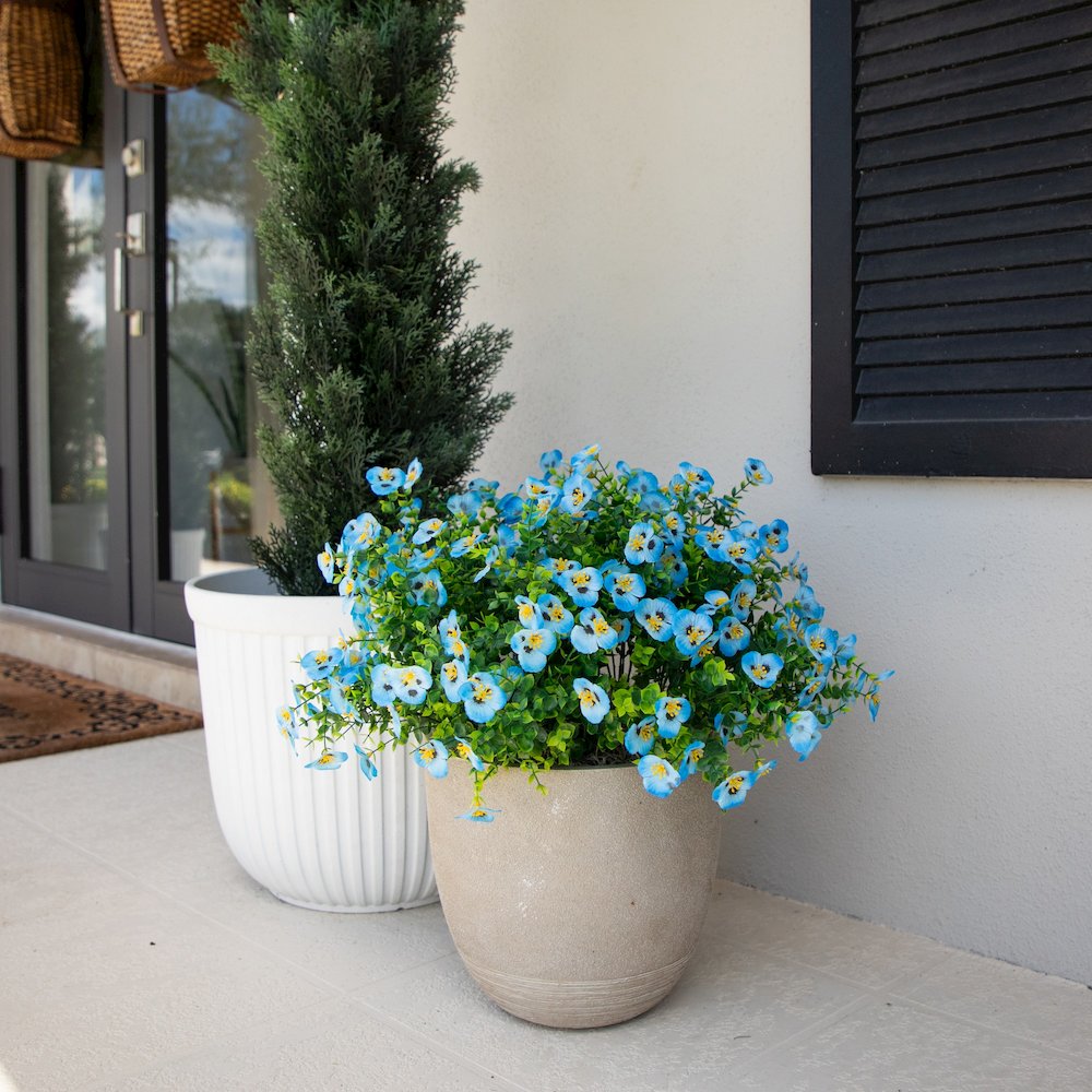 13in. UV Resistant Artificial Pansy Bush (Indoor/Outdoor) - Set of 12. Picture 6