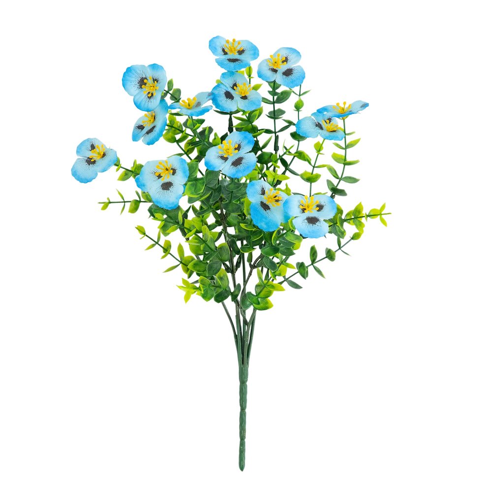 13in. UV Resistant Artificial Pansy Bush (Indoor/Outdoor) - Set of 12. Picture 5