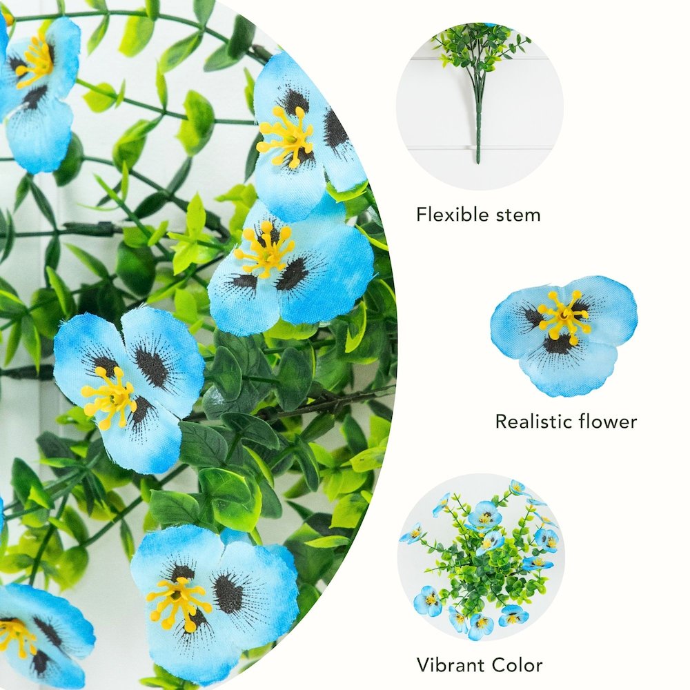 13in. UV Resistant Artificial Pansy Bush (Indoor/Outdoor) - Set of 12. Picture 10