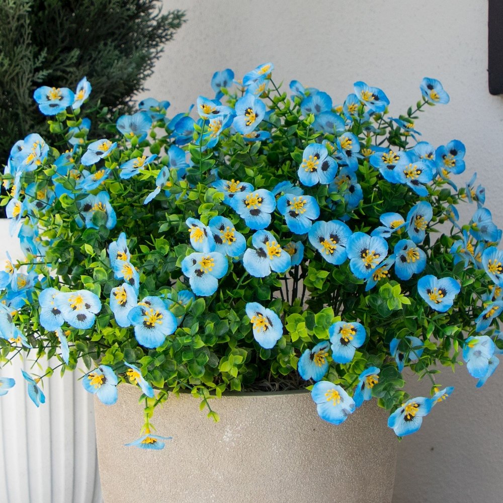 13in. UV Resistant Artificial Pansy Bush (Indoor/Outdoor) - Set of 12. Picture 8
