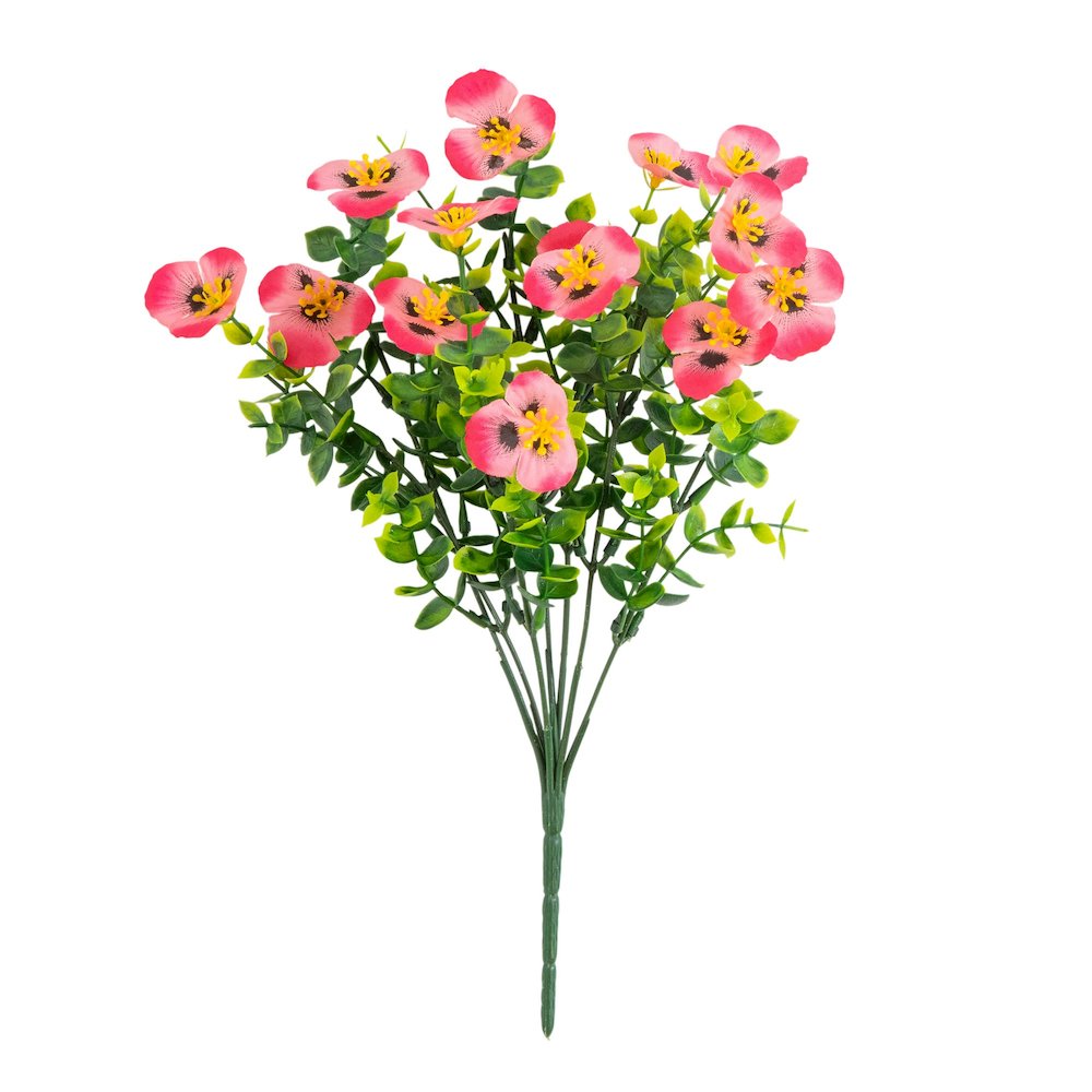 13in. UV Resistant Artificial Pansy Bush (Indoor/Outdoor) - Set of 12. Picture 6
