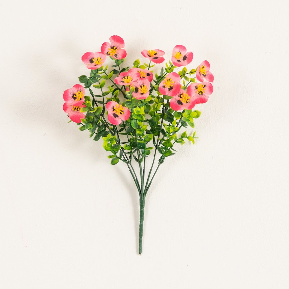 13in. UV Resistant Artificial Pansy Bush (Indoor/Outdoor) - Set of 12. Picture 3