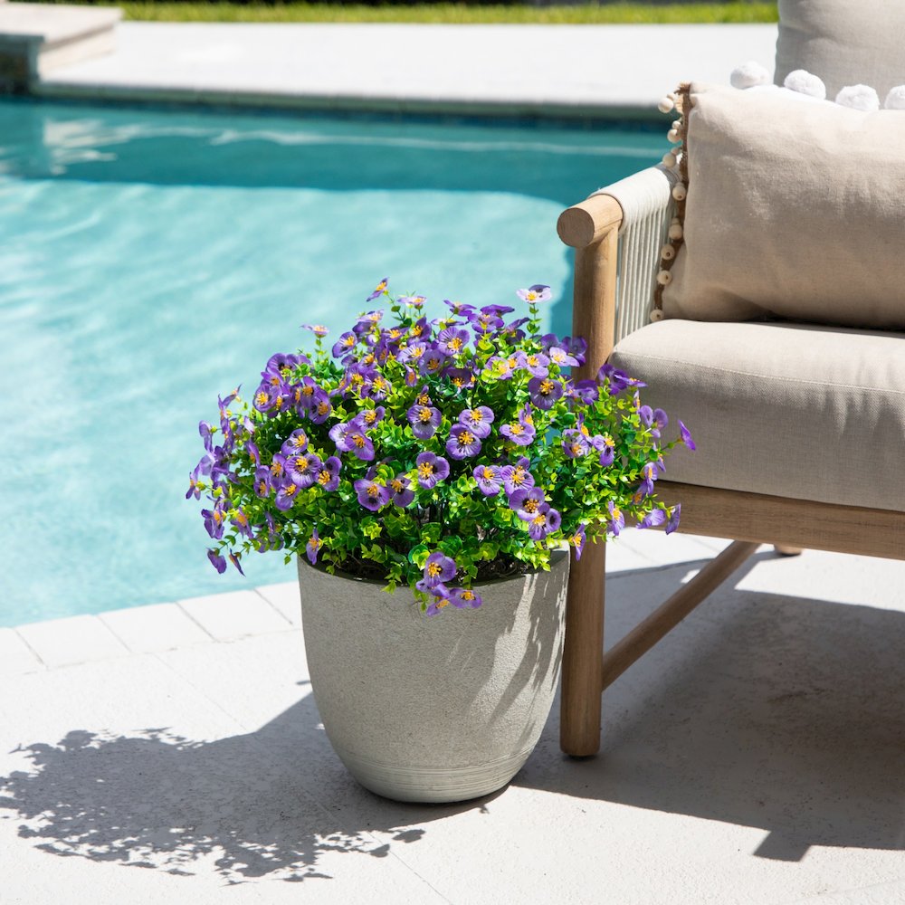 13in. UV Resistant Artificial Pansy Bush (Indoor/Outdoor) - Set of 12. Picture 6