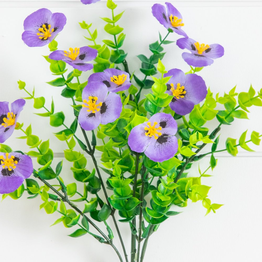 13in. UV Resistant Artificial Pansy Bush (Indoor/Outdoor) - Set of 12. Picture 4