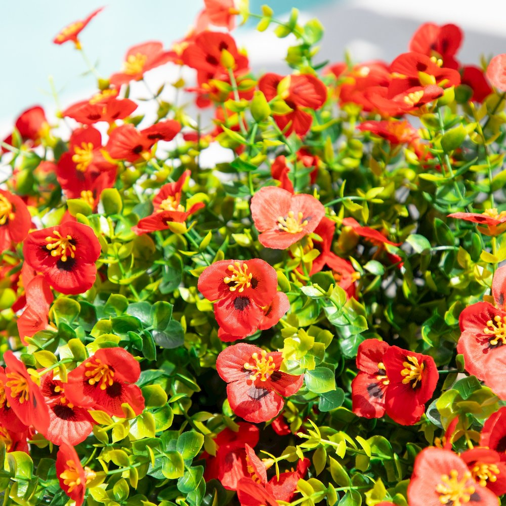 13in. UV Resistant Artificial Pansy Bush (Indoor/Outdoor) - Set of 12. Picture 5