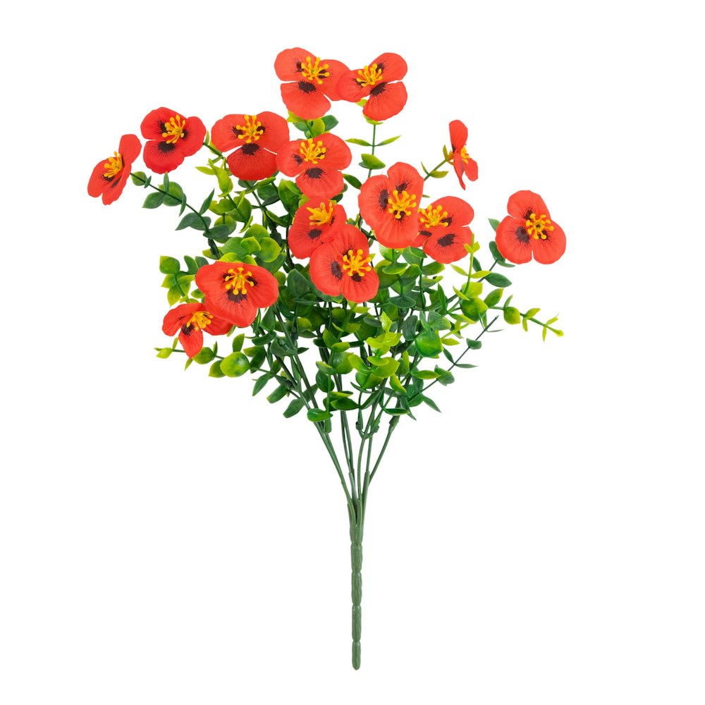 13in. UV Resistant Artificial Pansy Bush (Indoor/Outdoor) - Set of 12. Picture 6